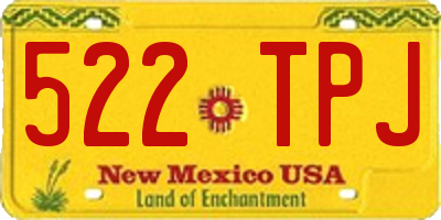 NM license plate 522TPJ