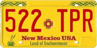 NM license plate 522TPR