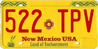 NM license plate 522TPV