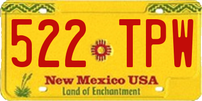 NM license plate 522TPW