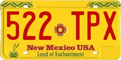 NM license plate 522TPX