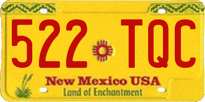 NM license plate 522TQC