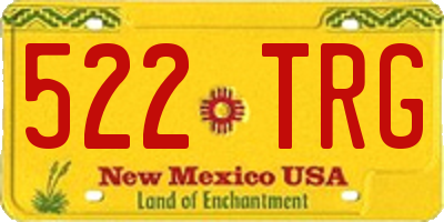 NM license plate 522TRG