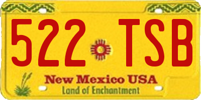 NM license plate 522TSB