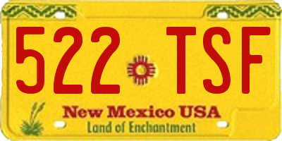 NM license plate 522TSF