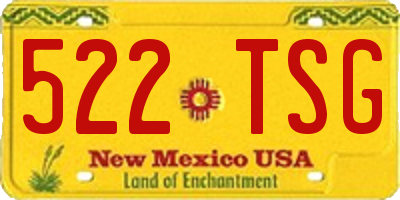 NM license plate 522TSG