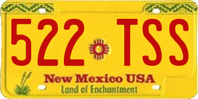 NM license plate 522TSS