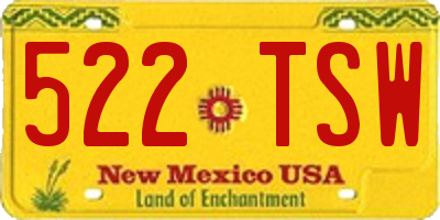 NM license plate 522TSW