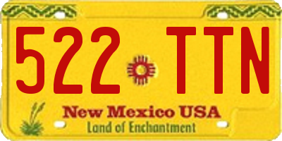 NM license plate 522TTN