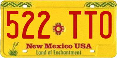 NM license plate 522TTO