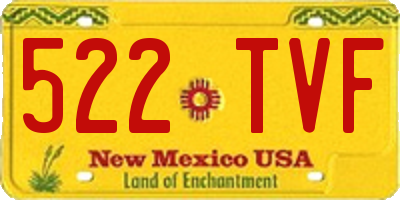 NM license plate 522TVF
