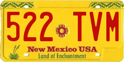 NM license plate 522TVM