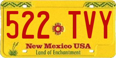 NM license plate 522TVY
