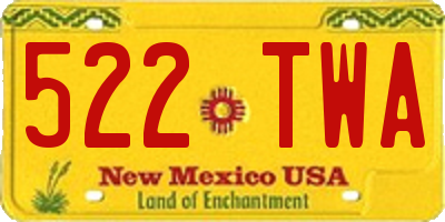 NM license plate 522TWA