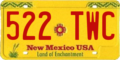 NM license plate 522TWC