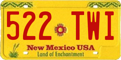 NM license plate 522TWI