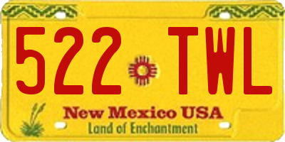 NM license plate 522TWL