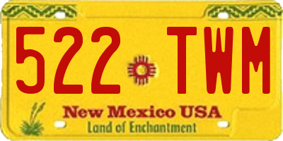 NM license plate 522TWM