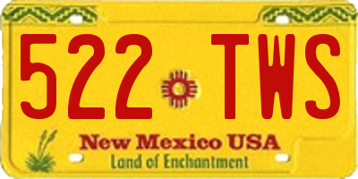 NM license plate 522TWS