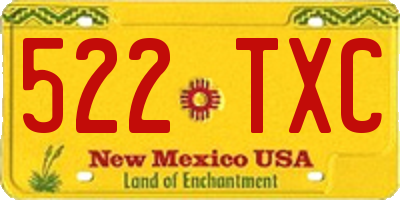 NM license plate 522TXC