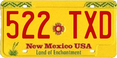 NM license plate 522TXD