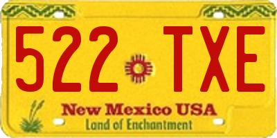 NM license plate 522TXE