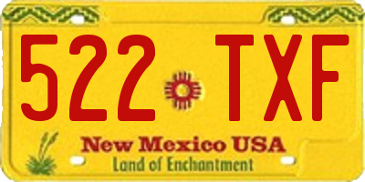 NM license plate 522TXF