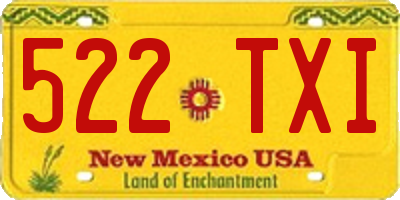 NM license plate 522TXI