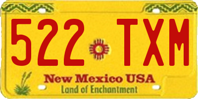 NM license plate 522TXM