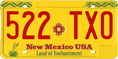 NM license plate 522TXO