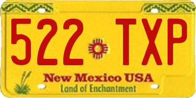 NM license plate 522TXP