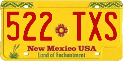 NM license plate 522TXS