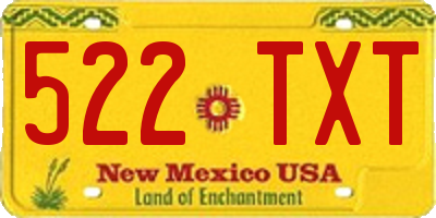 NM license plate 522TXT