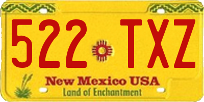 NM license plate 522TXZ