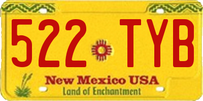 NM license plate 522TYB