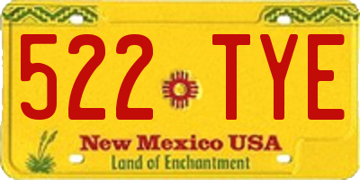 NM license plate 522TYE