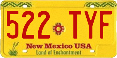 NM license plate 522TYF