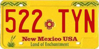 NM license plate 522TYN