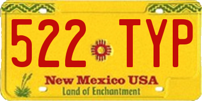 NM license plate 522TYP