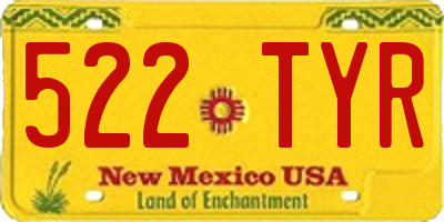 NM license plate 522TYR