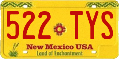 NM license plate 522TYS