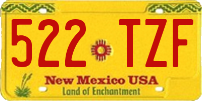 NM license plate 522TZF