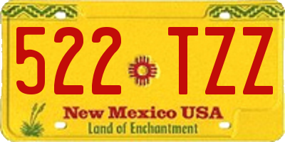 NM license plate 522TZZ