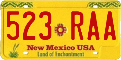 NM license plate 523RAA