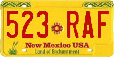 NM license plate 523RAF
