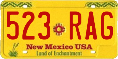 NM license plate 523RAG