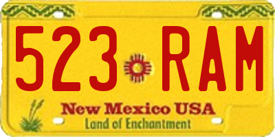 NM license plate 523RAM