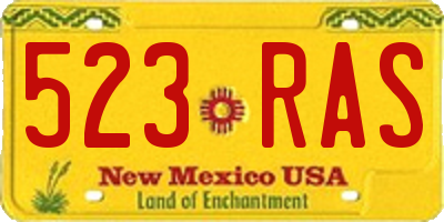 NM license plate 523RAS