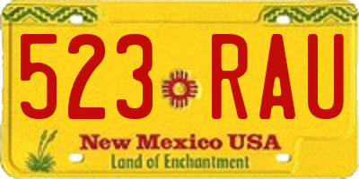 NM license plate 523RAU