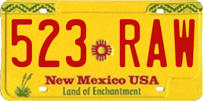 NM license plate 523RAW